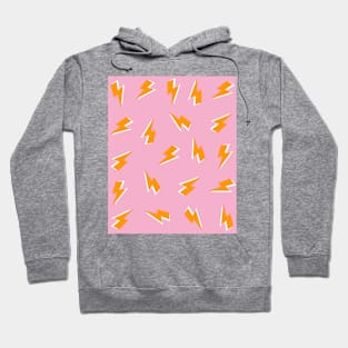 Orange Lightning Thunder Bolt on Pink Hoodie